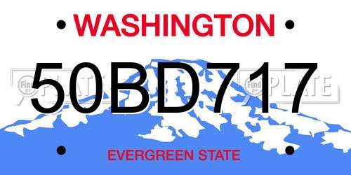 50BD717 Washington License Plate