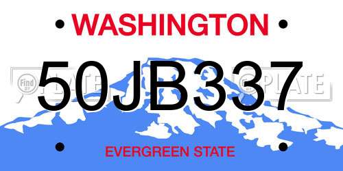 50JB337 Washington License Plate