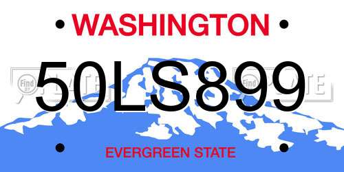50LS899 Washington License Plate