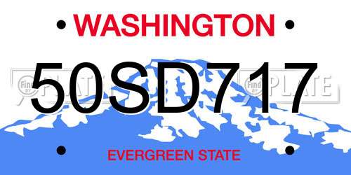 50SD717 Washington License Plate