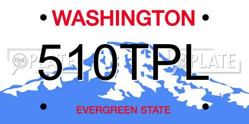 510TPL Washington License Plate
