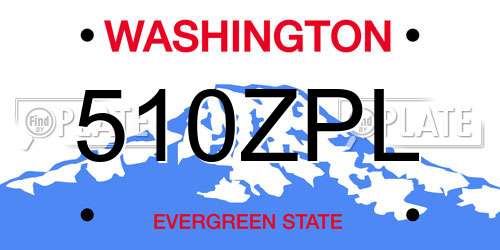 510ZPL Washington License Plate