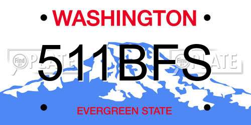 511BFS Washington License Plate