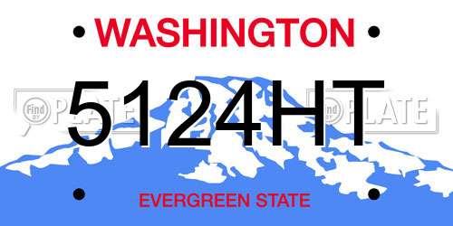 5124HT Washington License Plate