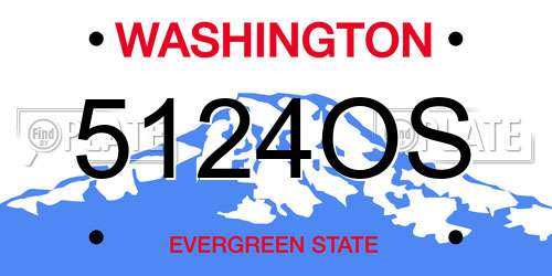 5124OS Washington License Plate