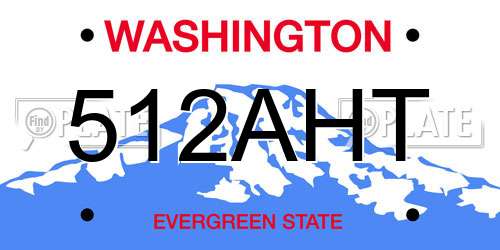 512AHT Washington License Plate