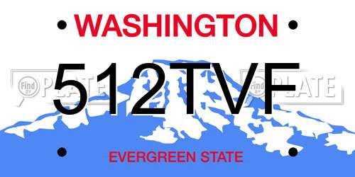 512TVF Washington License Plate