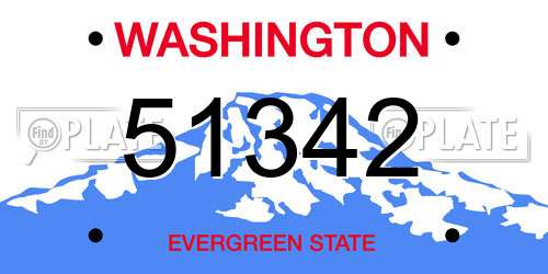 51342 Washington License Plate