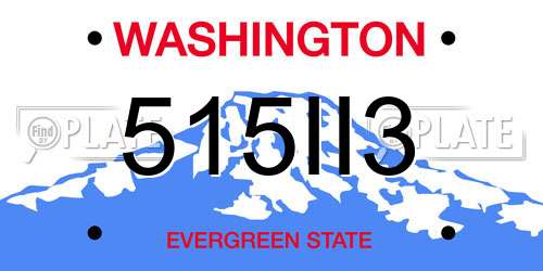 515II3 Washington License Plate