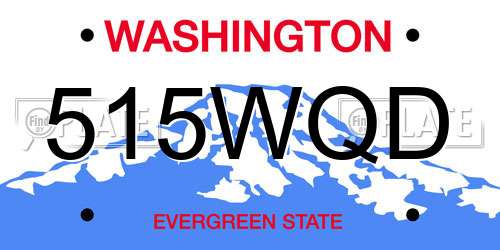 515WQD Washington License Plate