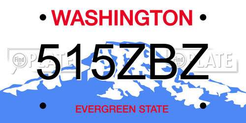 515ZBZ Washington License Plate