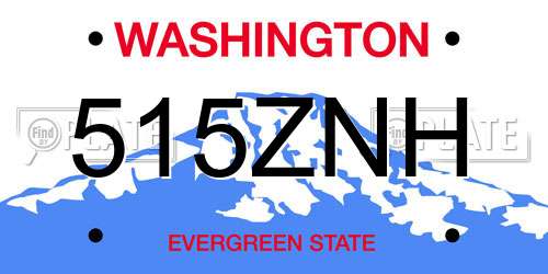 515ZNH Washington License Plate
