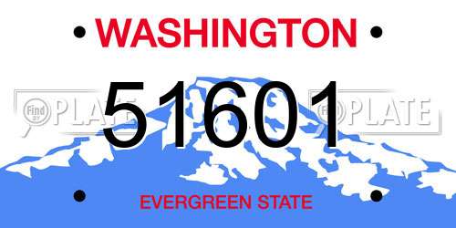 51601 Washington License Plate