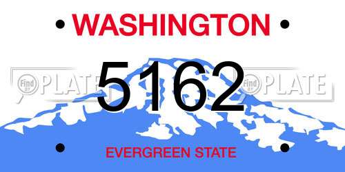 5162 Washington License Plate