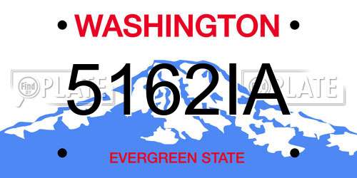 5162IA Washington License Plate