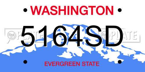 5164SD Washington License Plate