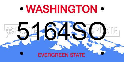5164SO Washington License Plate