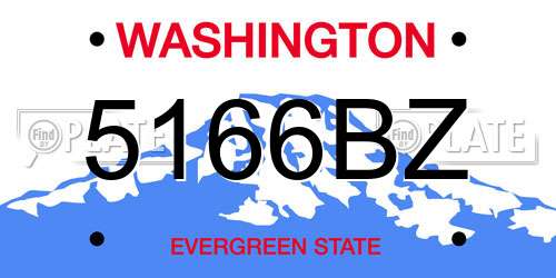 5166BZ Washington License Plate