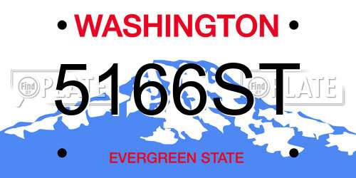 5166ST Washington License Plate