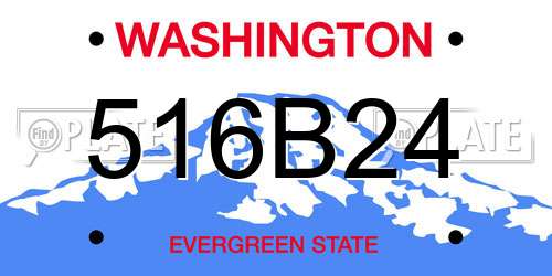 516B24 Washington License Plate