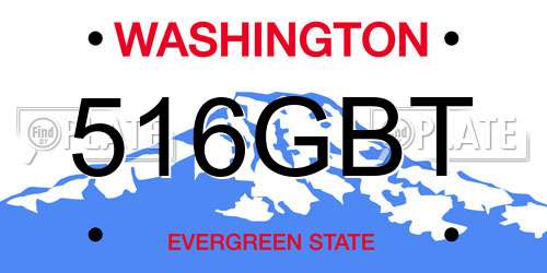 516GBT Washington License Plate