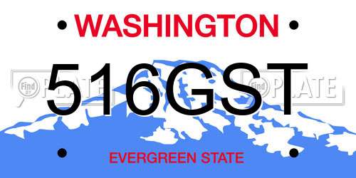 516GST Washington License Plate