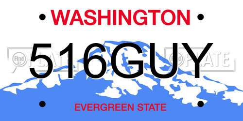 516GUY Washington License Plate