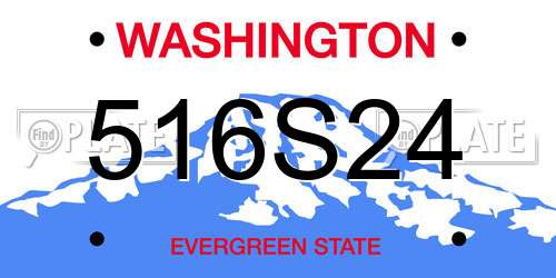 516S24 Washington License Plate