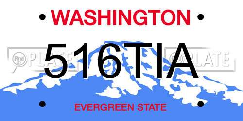 516TIA Washington License Plate