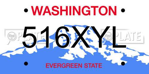 516XYL Washington License Plate
