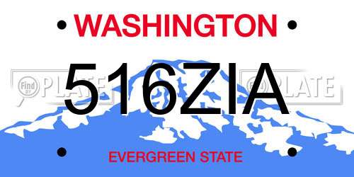 516ZIA Washington License Plate