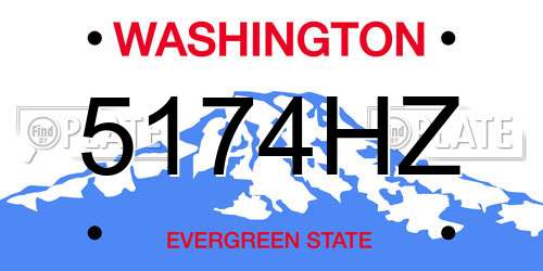 5174HZ Washington License Plate