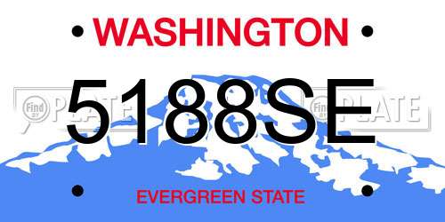 5188SE Washington License Plate