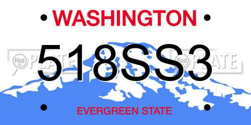 518SS3 Washington License Plate