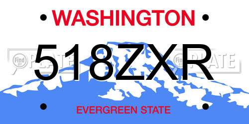518ZXR Washington License Plate