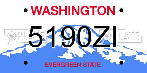 5190ZI Washington License Plate
