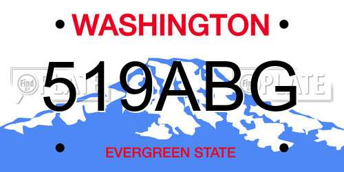 519ABG Washington License Plate