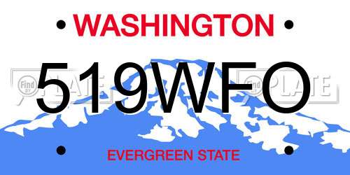 519WFO Washington License Plate