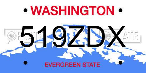 519ZDX Washington License Plate