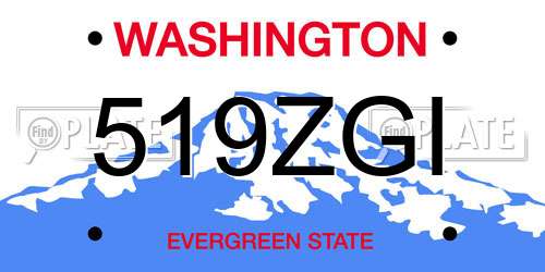 519ZGI Washington License Plate