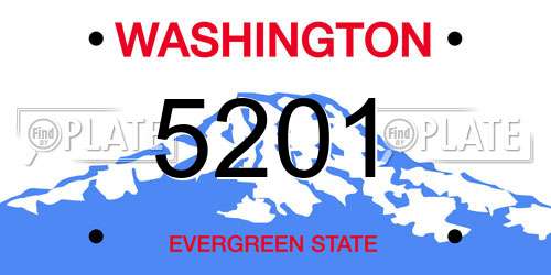 5201 Washington License Plate