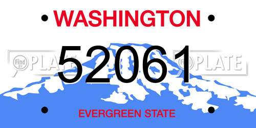 52061 Washington License Plate