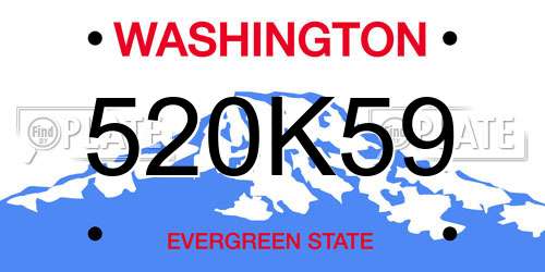 520K59 Washington License Plate