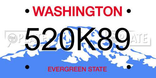 520K89 Washington License Plate