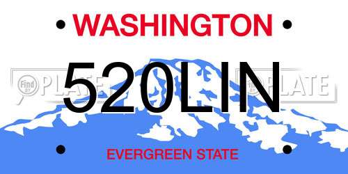 520LIN Washington License Plate