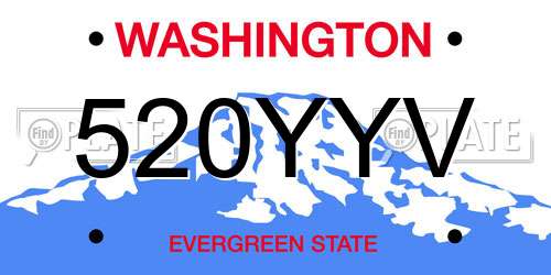 520YYV Washington License Plate