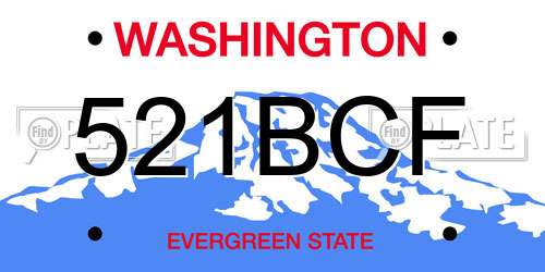 521BCF Washington License Plate