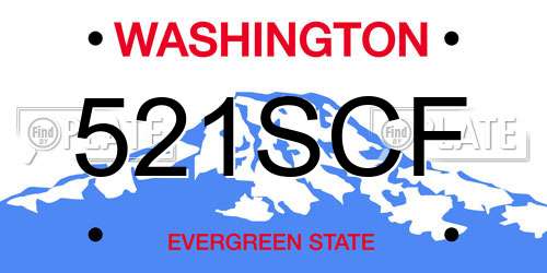 521SCF Washington License Plate