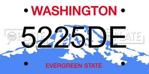 5225DE Washington License Plate