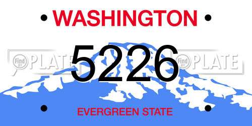 5226 Washington License Plate